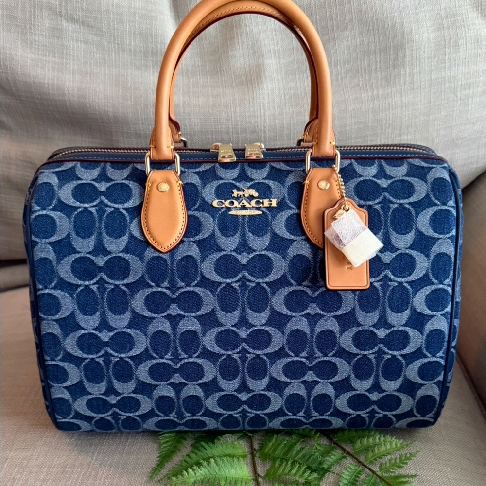 Coach Blue and Tan Women's Bag